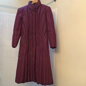 Gallery Long Burgundy Puffer Winter Coat Vintage
